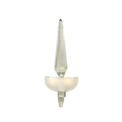 Set of 4 Modernist Murano Pearlescent Glass w 24K White Gold Obelisk Sconces