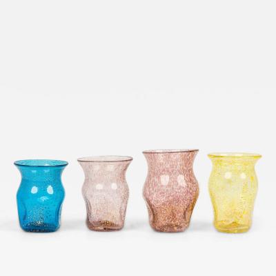 Set of 4 Multicolored Glass Shot Glasses