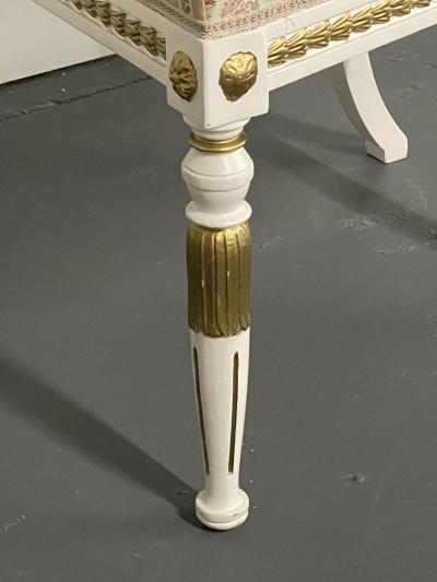 Set of 4 Neoclassical Gustavian Style Chairs Parcel Gilt and Painted Sphinx