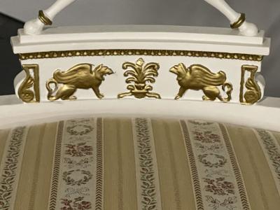 Set of 4 Neoclassical Gustavian Style Chairs Parcel Gilt and Painted Sphinx