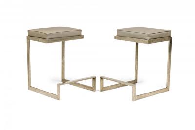 Set of 4 Old Hickory Horchow for Neiman Marcus Flat Bar Cantilever Bar Stools