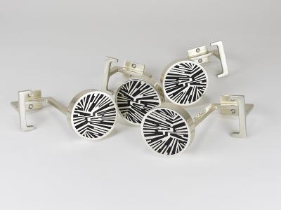 Set of 4 Op Art Wall Coat Hooks Mid Century Modern Austria 1960s