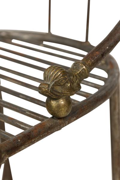 Set of 4 Outdoor English Regency Brass Side Chairs