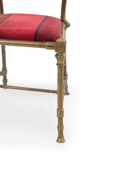 Set of 4 Outdoor French Victorian Brass Side Chairs