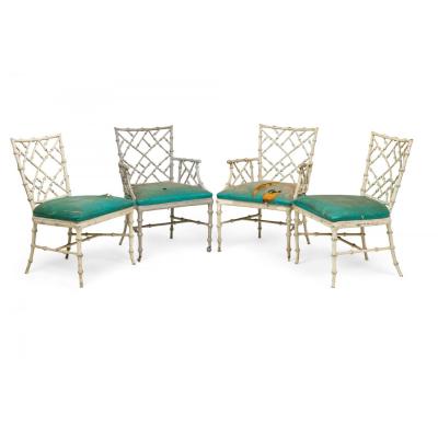 Set of 4 Phyllis Morris for Kessler Industries Mid Century American Faux Bamboo