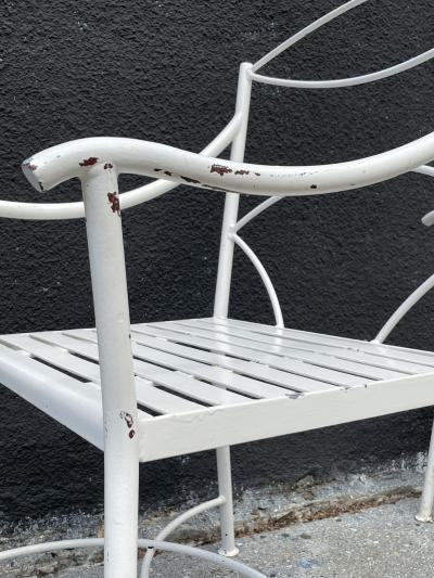 Set of 4 Regency Style Wrought Iron Armchairs