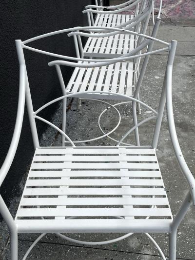 Set of 4 Regency Style Wrought Iron Armchairs