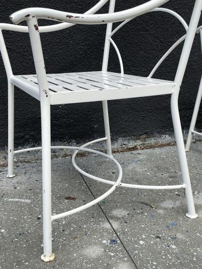 Set of 4 Regency Style Wrought Iron Armchairs