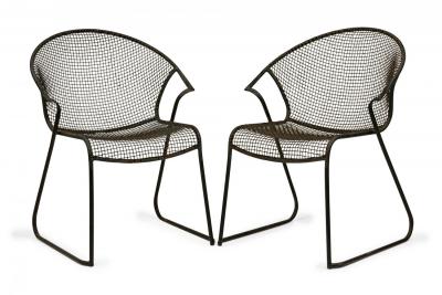 Set of 4 Russell Woodard Dining Chairs with Concave Seat and Curved Back