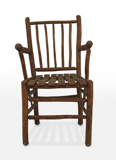 Set of 4 Rustic Old Hickory Arm Chairs