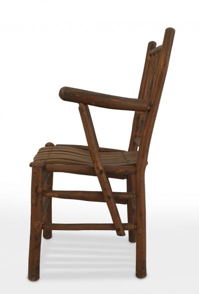 Set of 4 Rustic Old Hickory Arm Chairs
