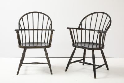 Set of 4 Vintage Metal Windsor Chairs with Arms