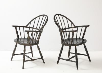 Set of 4 Vintage Metal Windsor Chairs with Arms