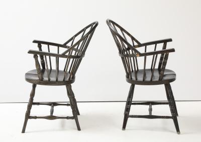 Set of 4 Vintage Metal Windsor Chairs with Arms