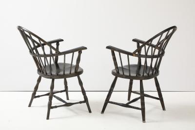 Set of 4 Vintage Metal Windsor Chairs with Arms
