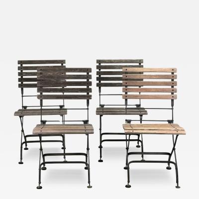 Set of 4 Vintage Teak Folding Garden Chairs