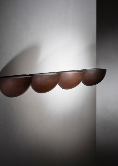 Set of 4 copper wall lamps