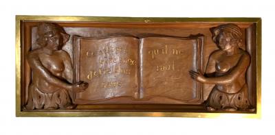 Set of 4 wooden carve panels