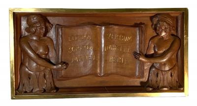 Set of 4 wooden carve panels