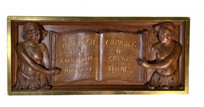 Set of 4 wooden carve panels