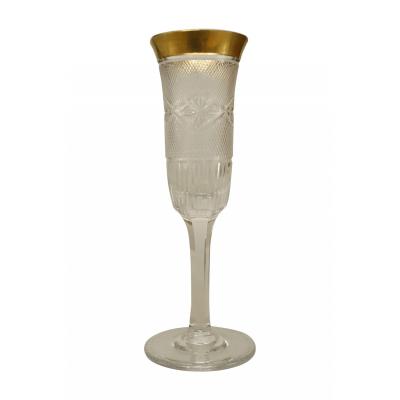 Set of 5 French Victorian Crystal Champagne Glasses