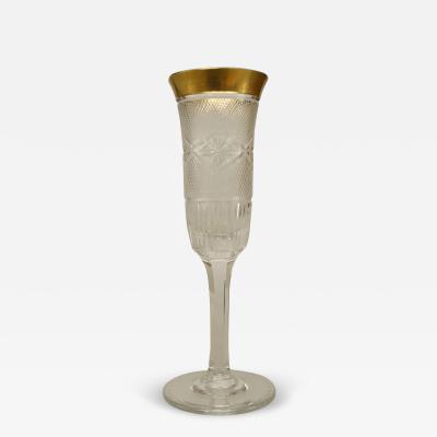 Set of 5 French Victorian Crystal Champagne Glasses