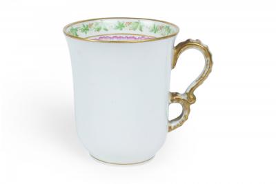 Set of 5 French Victorian Porcelain Floral Teacups