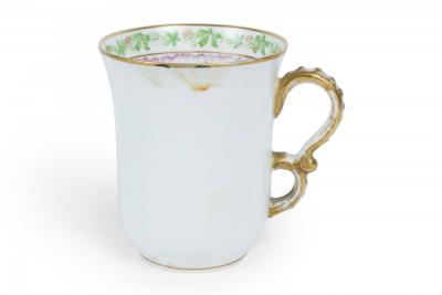 Set of 5 French Victorian Porcelain Floral Teacups