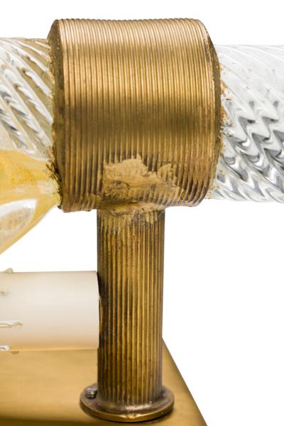 Set of 5 Italian Mid Century Murano Glass Leaf Wall Sconce