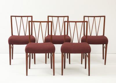 Set of 5 Ole Wanscher Dining Chairs Upholstered in Loro Piana