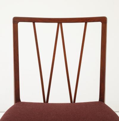 Set of 5 Ole Wanscher Dining Chairs Upholstered in Loro Piana