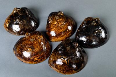 Set of 5 Shell Shaped Eiraku Dishes