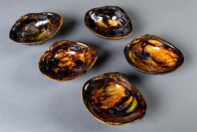 Set of 5 Shell Shaped Eiraku Dishes