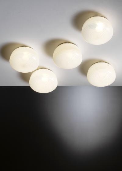 Set of 5 glass ceiling lamps
