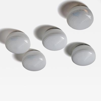 Set of 5 glass ceiling lamps