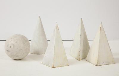 Set of 5 white Painted Wooden Geometric Molds