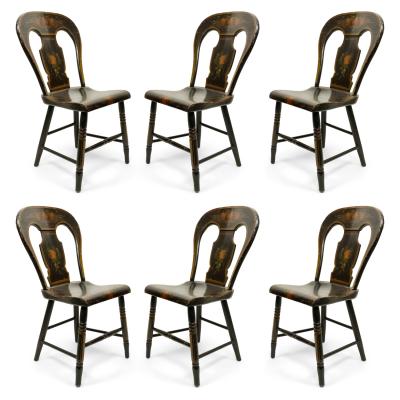 Set of 6 American Federal Hitchcock Side Chairs
