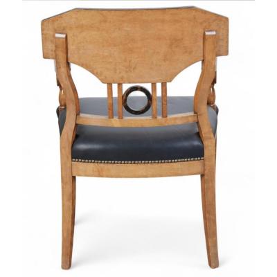 Set of 6 Antique 19c Biedermeier Mahogany Ebonized Birch Dining Chairs