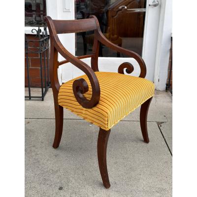 Set of 6 Antique Early 19th C Regency Mahogany Dining Chairs