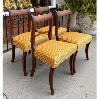 Set of 6 Antique Early 19th C Regency Mahogany Dining Chairs