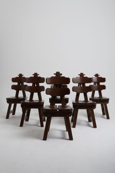 Set of 6 Brutalist Dining Chairs