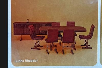 Set of 6 Chairs in Leather Metal Wood Braszenski 1960s