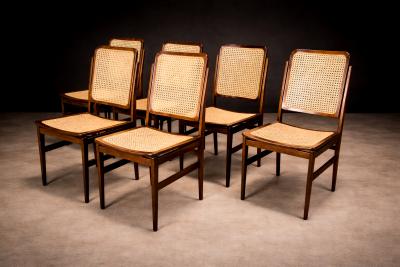 Set of 6 Chairs in Rosewood Cane Unknown 1960s
