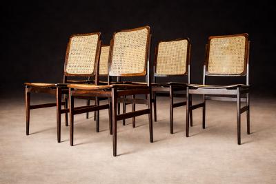 Set of 6 Chairs in Rosewood Cane Unknown 1960s
