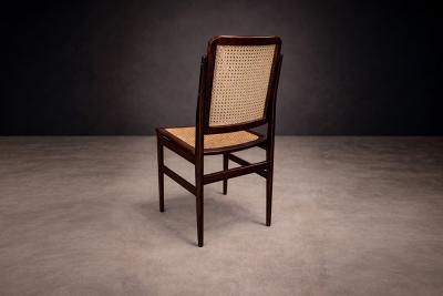 Set of 6 Chairs in Rosewood Cane Unknown 1960s