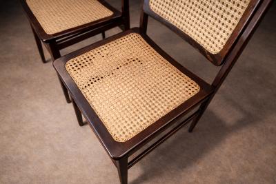 Set of 6 Chairs in Rosewood Cane Unknown 1960s