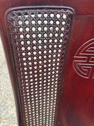 Set of 6 Chin Hua Mahogany Dining Chairs w Cane Backs