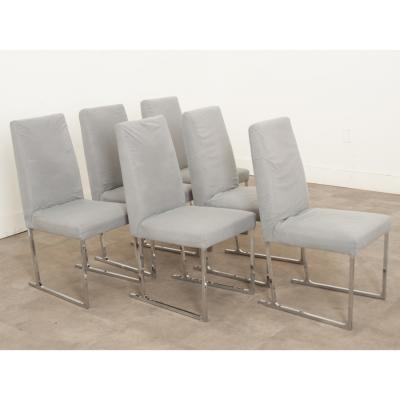 Set of 6 Chrome Mid Century Dining Chairs
