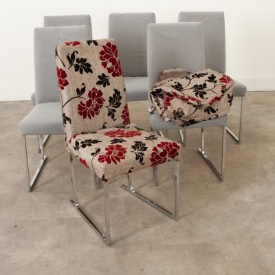 Set of 6 Chrome Mid Century Dining Chairs