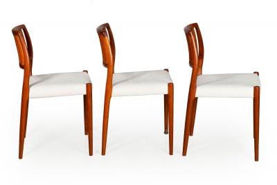 Set of 6 Danish Mid Century Modern Teak Model 83 Niels Moller Dining Chairs